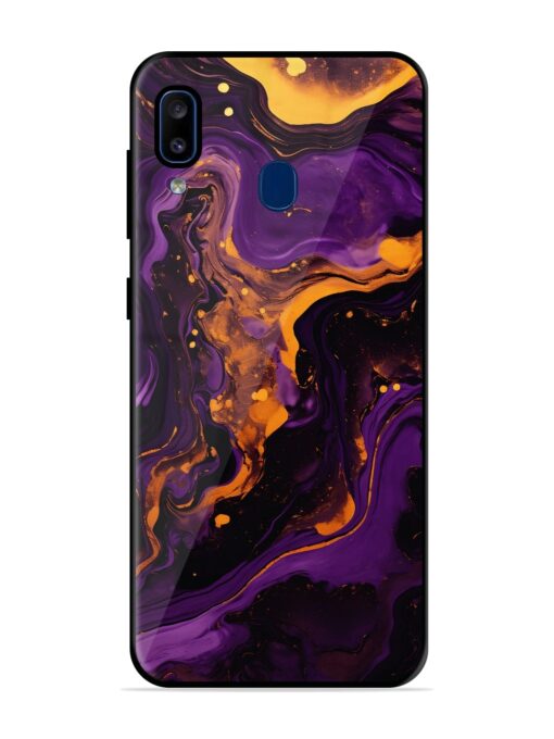 Painting Of A Purple Glossy Metal Phone Cover for Samsung Galaxy A20 Zapvi