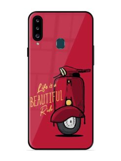Life Is Beautiful Rides Glossy Metal Phone Cover for Samsung Galaxy A20S
