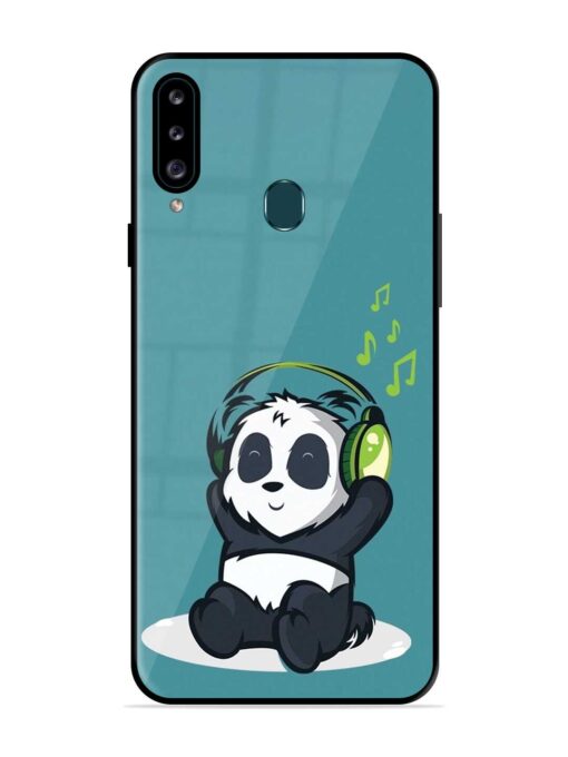 Music Panda Glossy Metal Phone Cover for Samsung Galaxy A20S Zapvi