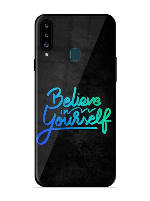 Believe In Yourself Glossy Metal Phone Cover for Samsung Galaxy A20S Zapvi