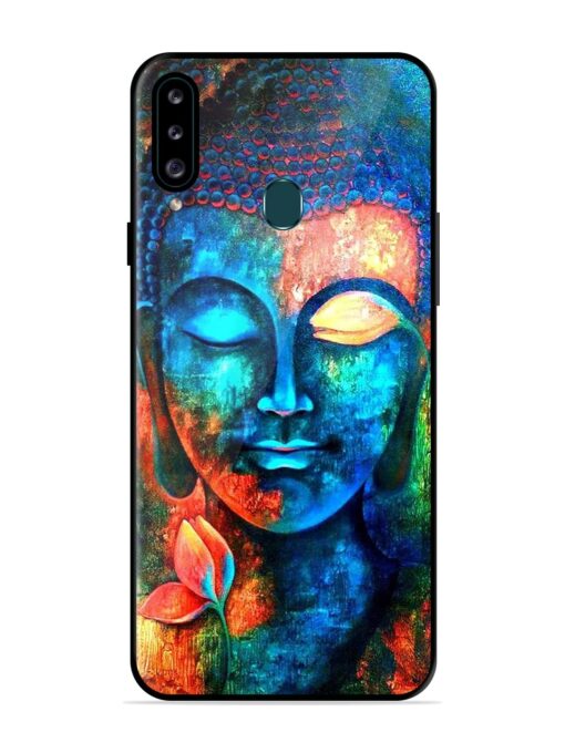 Buddha Painting Glossy Metal Phone Cover for Samsung Galaxy A20S Zapvi