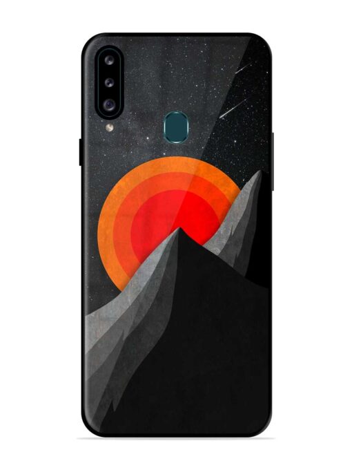 Black Mountain Glossy Metal Phone Cover for Samsung Galaxy A20S Zapvi