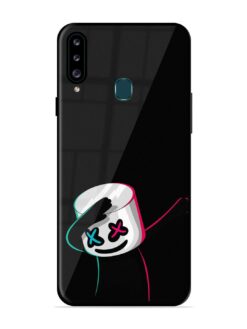 Black Marshmallow Glossy Metal Phone Cover for Samsung Galaxy A20S