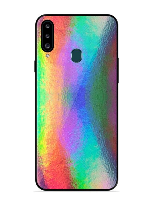 Colorful Holographic Background Glossy Metal TPU Phone Cover for Samsung Galaxy A20S Zapvi