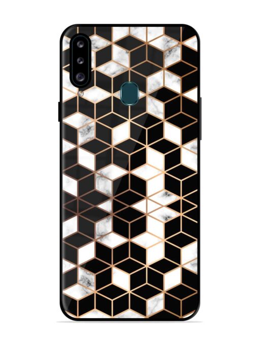 Vector Marble Texture Glossy Metal Phone Cover for Samsung Galaxy A20S Zapvi