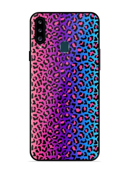 Colorful Leopard Seamless Glossy Metal Phone Cover for Samsung Galaxy A20S Zapvi