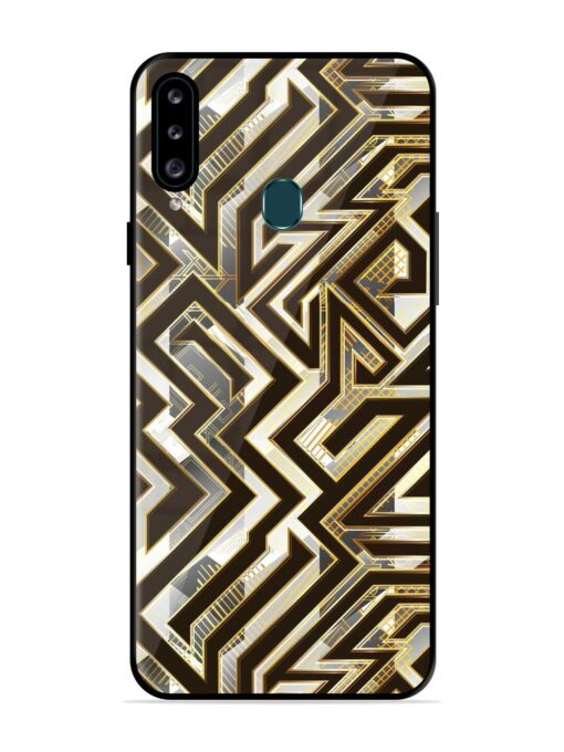 Technology Geometric Seamless Glossy Metal Phone Cover for Samsung Galaxy A20S Zapvi