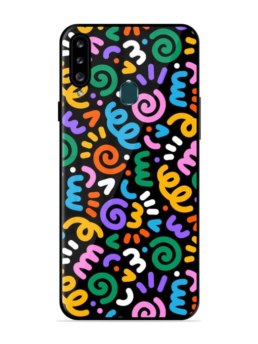 Colorful Seamless Vector Glossy Metal Phone Cover for Samsung Galaxy A20S Zapvi