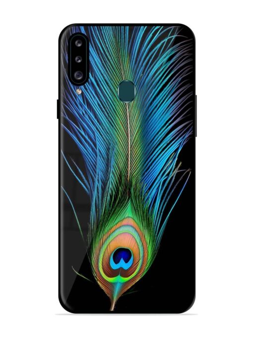 Peacock Feather Glossy Metal TPU Phone Cover for Samsung Galaxy A20S Zapvi