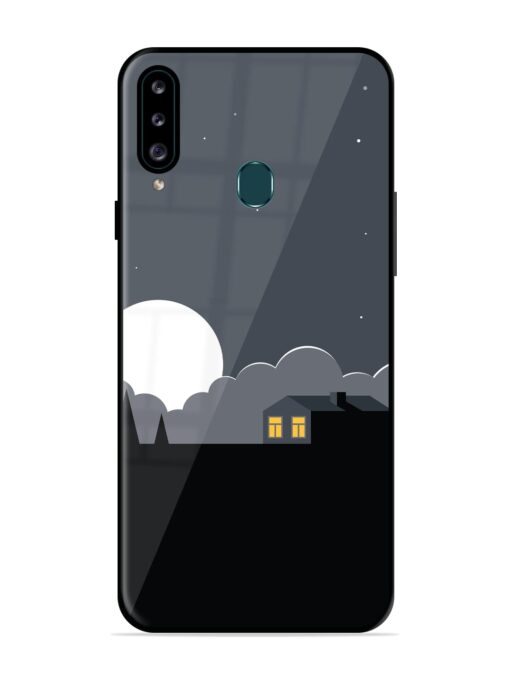 Full Moon Vector Art Glossy Metal Phone Cover for Samsung Galaxy A20S