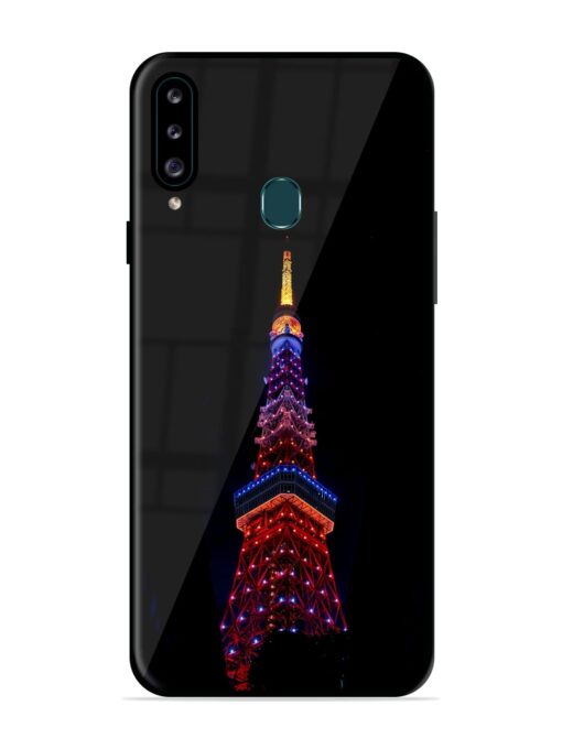 Eiffel Tower Night View Glossy Metal Phone Cover for Samsung Galaxy A20S Zapvi