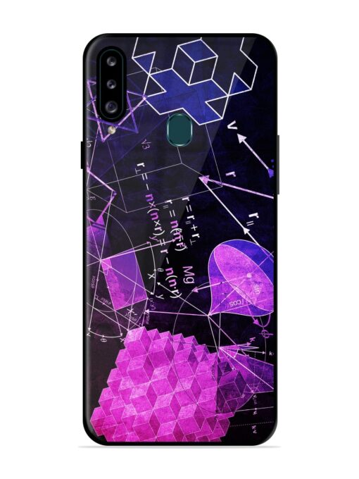 Math Physics Formula Art Glossy Metal Phone Cover for Samsung Galaxy A20S Zapvi