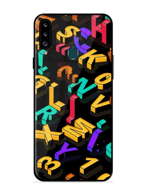 Seamless Pattern With Letters Glossy Metal Phone Cover for Samsung Galaxy A20S Zapvi