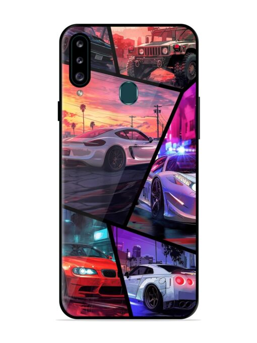 Ride In Pixels Glossy Metal Phone Cover for Samsung Galaxy A20S Zapvi