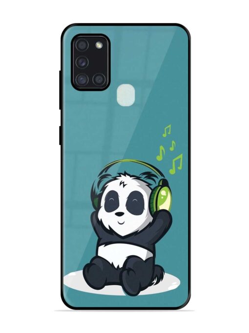 Music Panda Glossy Metal Phone Cover for Samsung Galaxy A21S Zapvi