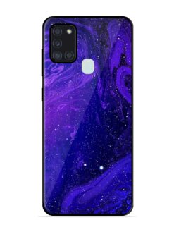 Galaxy Acrylic Abstract Art Glossy Metal Phone Cover for Samsung Galaxy A21S