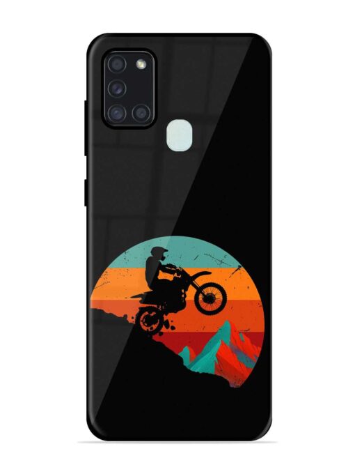 Mountain Bike Glossy Metal Phone Cover for Samsung Galaxy A21S