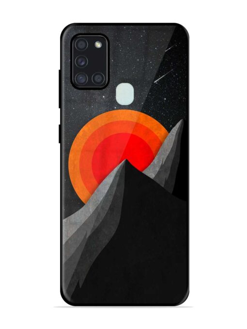 Black Mountain Glossy Metal Phone Cover for Samsung Galaxy A21S Zapvi