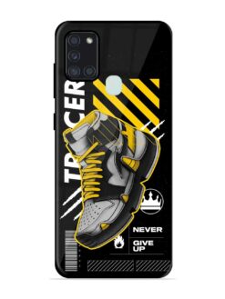 Shoe Background Glossy Metal Phone Cover for Samsung Galaxy A21S