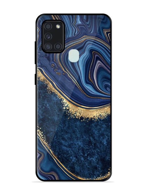 Abstract Background Blue Glossy Metal TPU Phone Cover for Samsung Galaxy A21S Zapvi