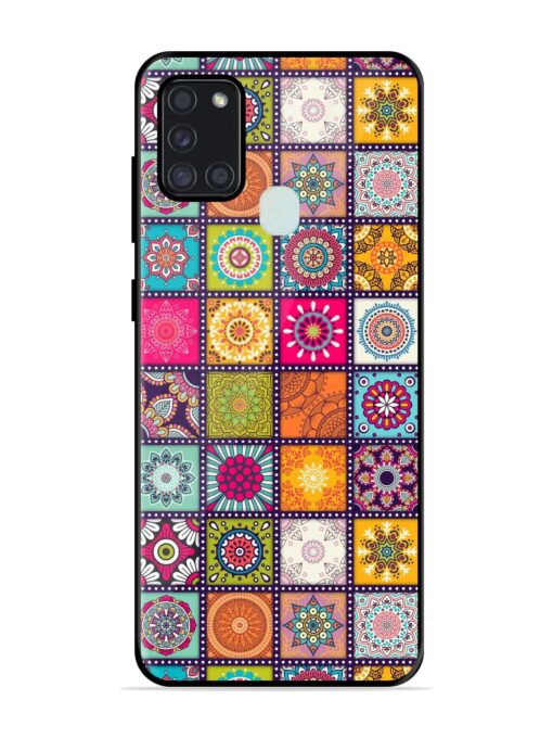 Seamless Pattern Vintage Glossy Metal Phone Cover for Samsung Galaxy A21S Zapvi