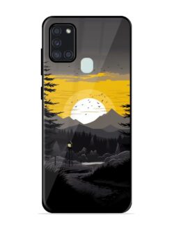Sunset Vector Glossy Metal Phone Cover for Samsung Galaxy A21S