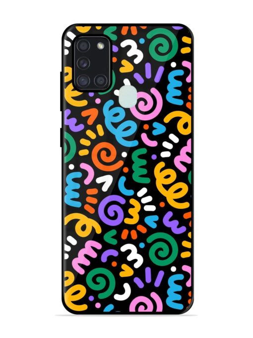 Colorful Seamless Vector Glossy Metal Phone Cover for Samsung Galaxy A21S Zapvi