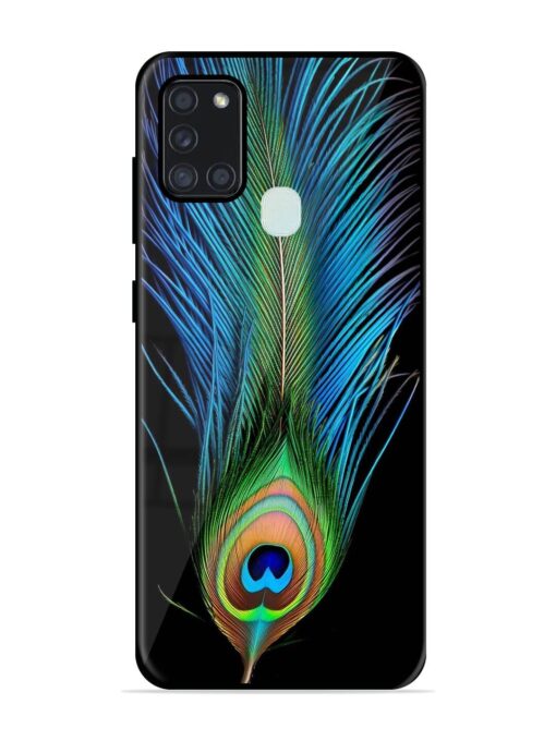 Peacock Feather Glossy Metal TPU Phone Cover for Samsung Galaxy A21S