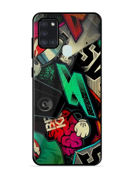 Graffiti Art Glossy Metal Phone Cover for Samsung Galaxy A21S Zapvi