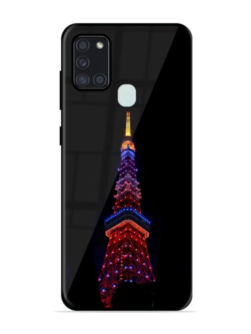 Eiffel Tower Night View Glossy Metal Phone Cover for Samsung Galaxy A21S Zapvi