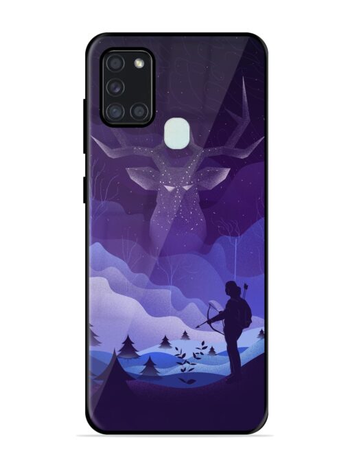 Deer Forest River Glossy Metal Phone Cover for Samsung Galaxy A21S Zapvi