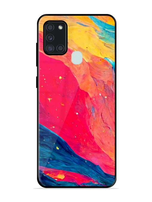 Starry Night Glossy Metal Phone Cover for Samsung Galaxy A21S