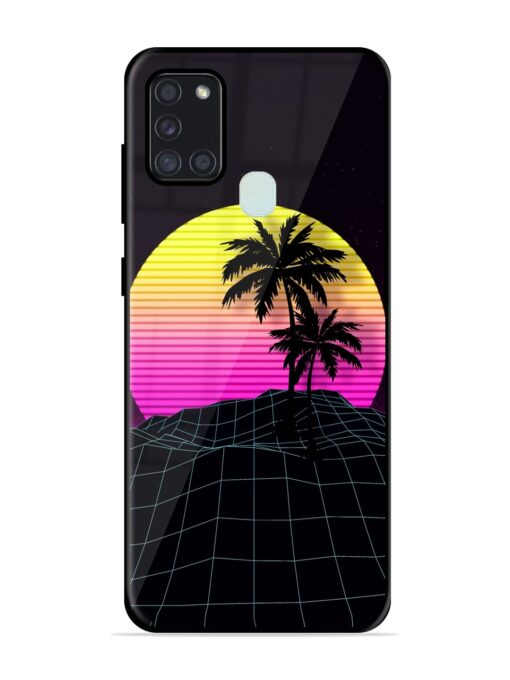 Coconut Vector Glossy Metal Phone Cover for Samsung Galaxy A21S Zapvi