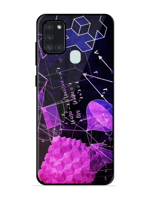 Math Physics Formula Art Glossy Metal Phone Cover for Samsung Galaxy A21S Zapvi