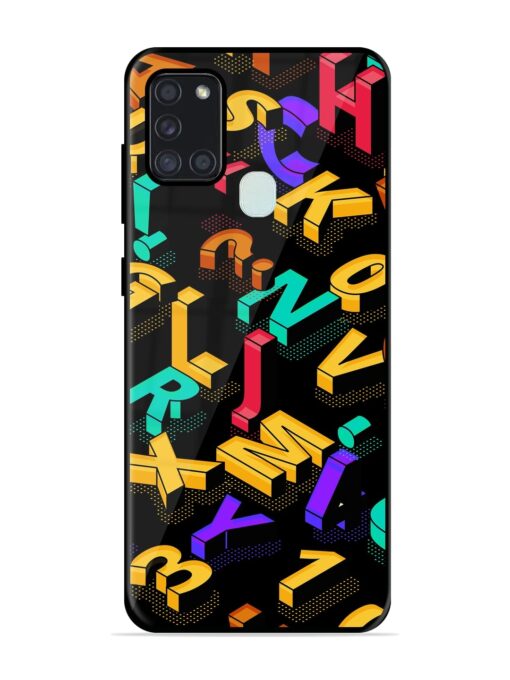 Seamless Pattern With Letters Glossy Metal Phone Cover for Samsung Galaxy A21S