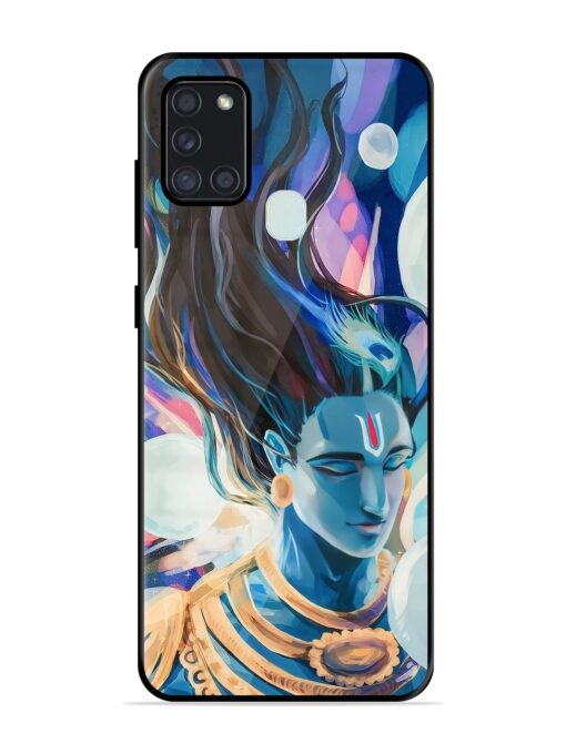 Bhagwan Sri Krishna Glossy Metal Phone Cover for Samsung Galaxy A21S Zapvi