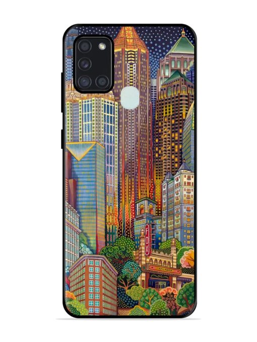 Cityscapes Art Glossy Metal Phone Cover for Samsung Galaxy A21S Zapvi