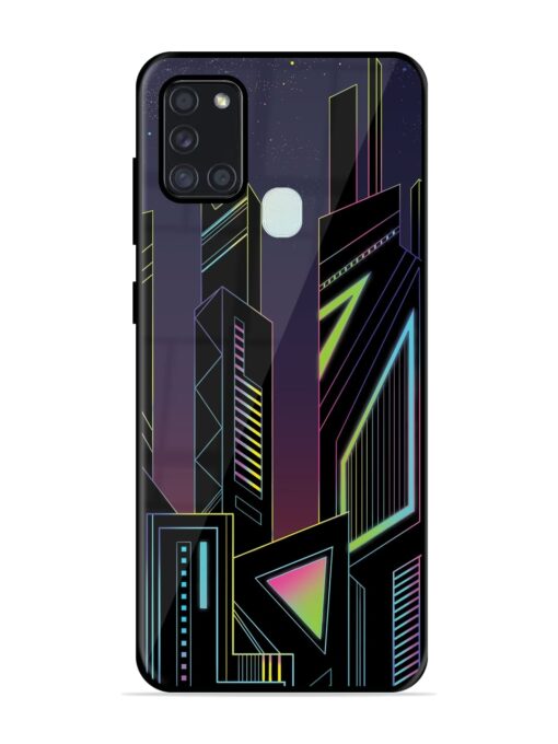 Neon Dreamscape Glossy Metal Phone Cover for Samsung Galaxy A21S