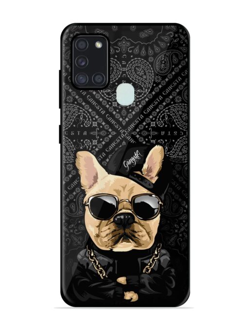 Gangsta Cool Sunmetales Dog Glossy Metal Phone Cover for Samsung Galaxy A21S Zapvi