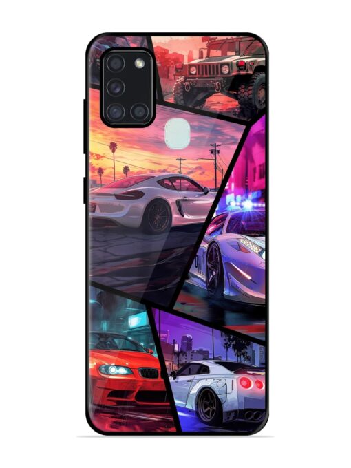 Ride In Pixels Glossy Metal Phone Cover for Samsung Galaxy A21S Zapvi