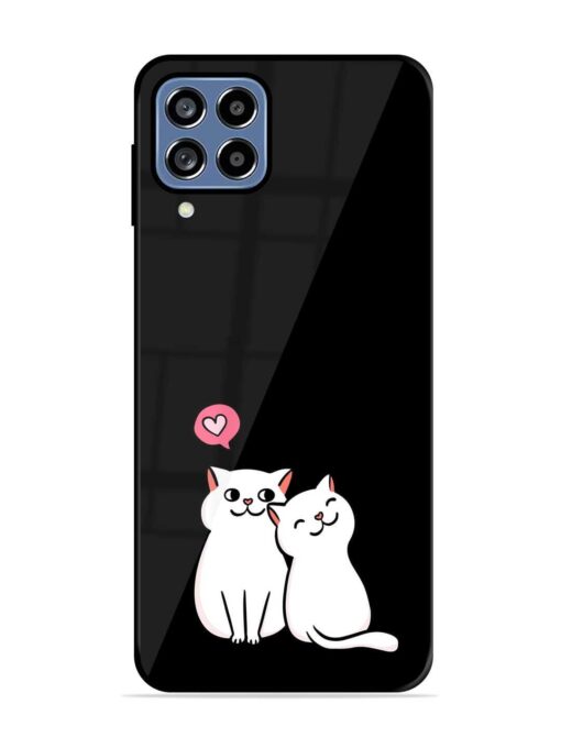 Cat Love Glossy Metal Phone Cover for Samsung Galaxy A22 (4G)