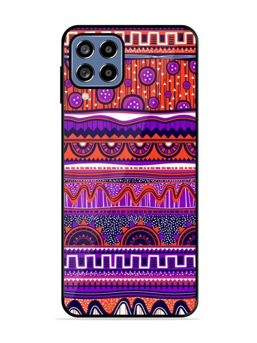 Ethnic Seamless Pattern Glossy Metal TPU Phone Cover for Samsung Galaxy A22 (4G)