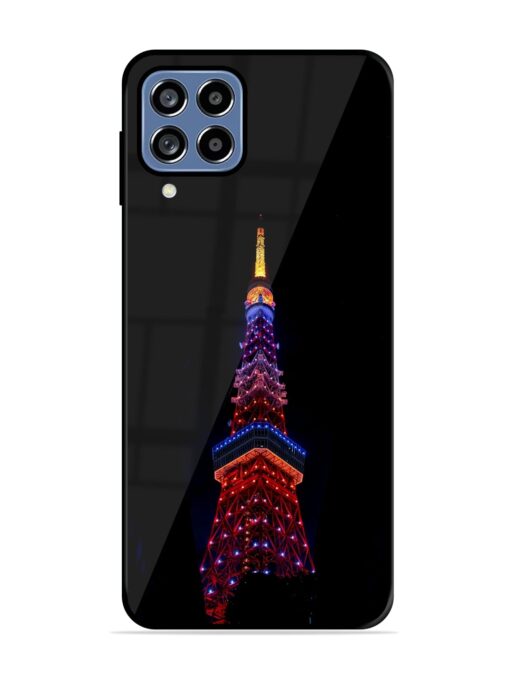 Eiffel Tower Night View Glossy Metal Phone Cover for Samsung Galaxy A22 (4G)