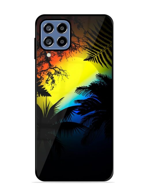 Colorful Sunset With Palm Trees Glossy Metal Phone Cover for Samsung Galaxy A22 (4G)