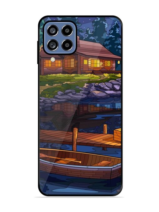 Village Night Scene Glossy Metal Phone Cover for Samsung Galaxy A22 (4G)