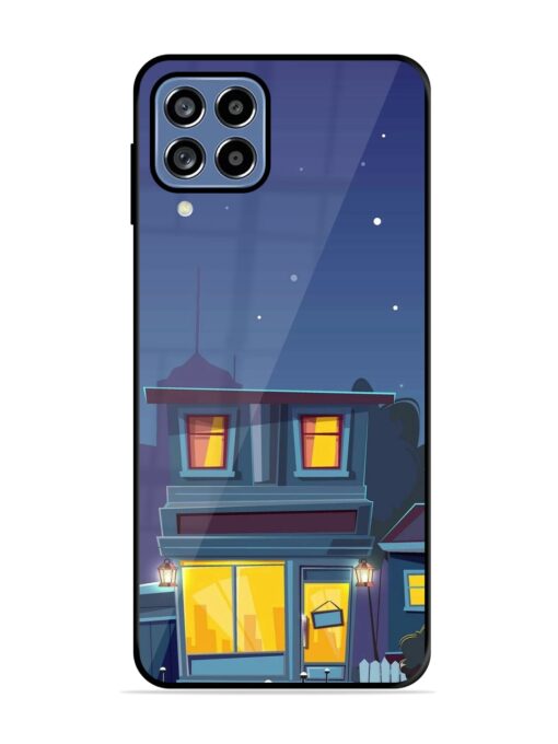 Vector Night House Glossy Metal Phone Cover for Samsung Galaxy A22 (4G)