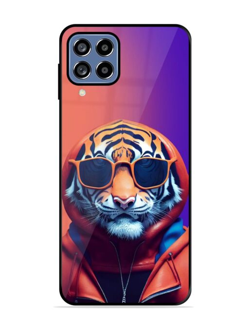 Tiger Animation Glossy Metal Phone Cover for Samsung Galaxy A22 (4G)