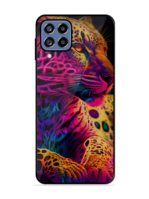 Leopard Art Glossy Metal Phone Cover for Samsung Galaxy A22 (4G)