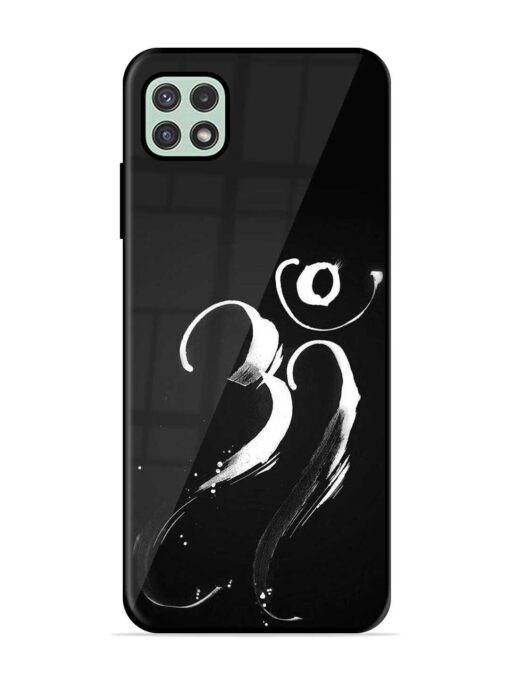 Om Logo Glossy Metal Phone Cover for Samsung Galaxy A22 (5G) Zapvi