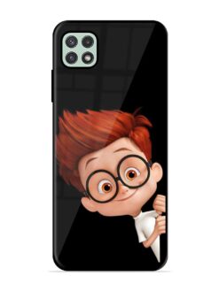 Smart Boy Cartoon Glossy Metal Phone Cover for Samsung Galaxy A22 (5G)
